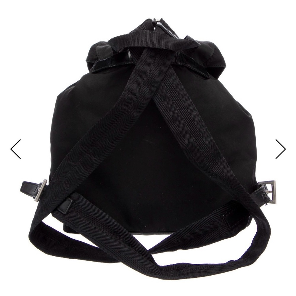 Prada Black Nylon Backpack with Front Buckle Pockets - Picture 3 of 3